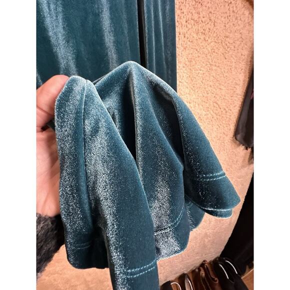 Vtg 90s Velvet Maxi Skirt Sz Medium Green Whimsigoth Fairy Grunge Long Full - Picture 11 of 11